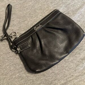 Coach wristlet black leather